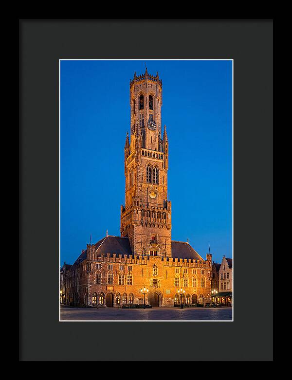 Belfry Tower Illuminated At Dusk