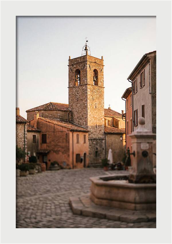 Bell Tower In Village Square