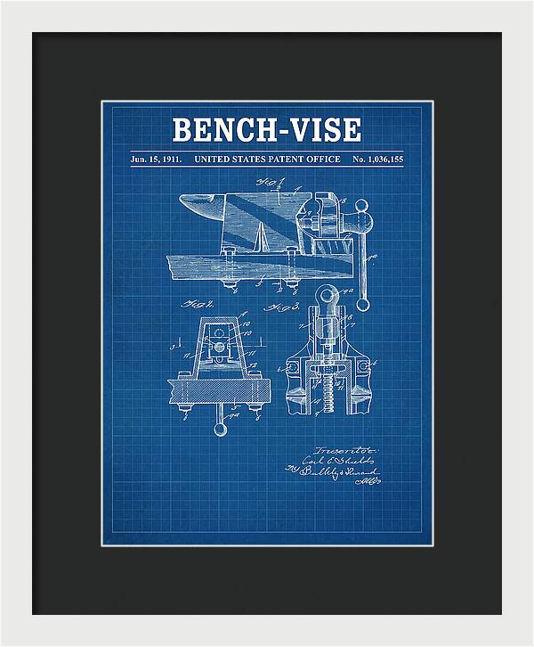 Bench Vise Blueprint Patent Us1036155a