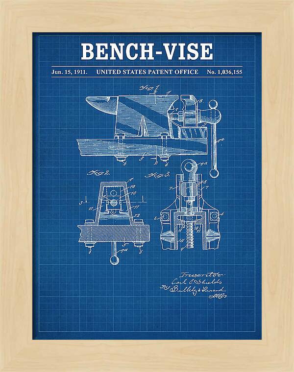 Bench Vise Blueprint Patent Us1036155a