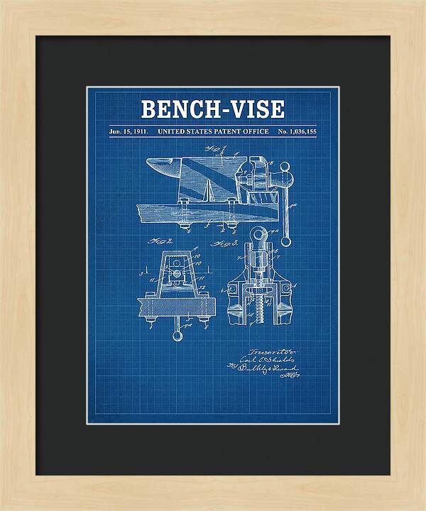 Bench Vise Blueprint Patent Us1036155a
