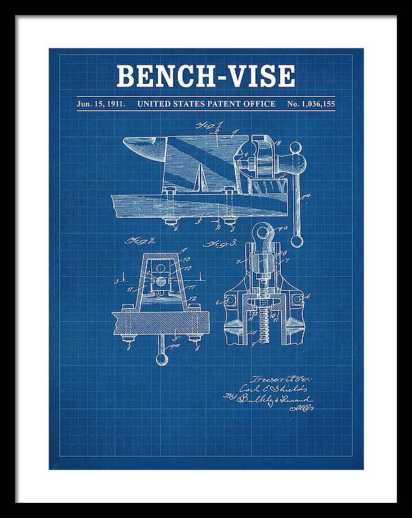 Bench Vise Blueprint Patent Us1036155a