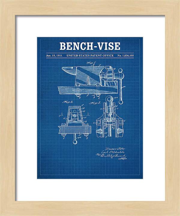Bench Vise Blueprint Patent Us1036155a