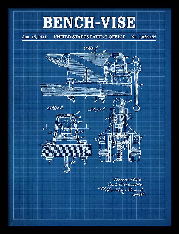 Bench Vise Blueprint Patent Us1036155a