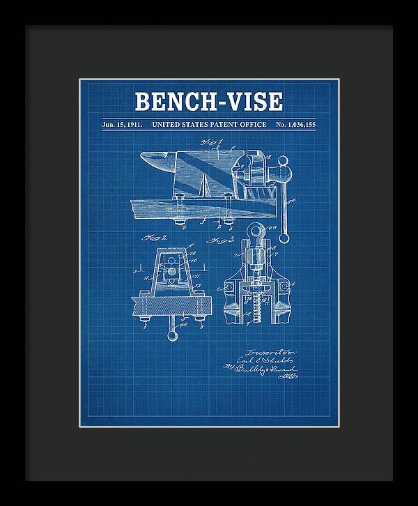 Bench Vise Blueprint Patent Us1036155a