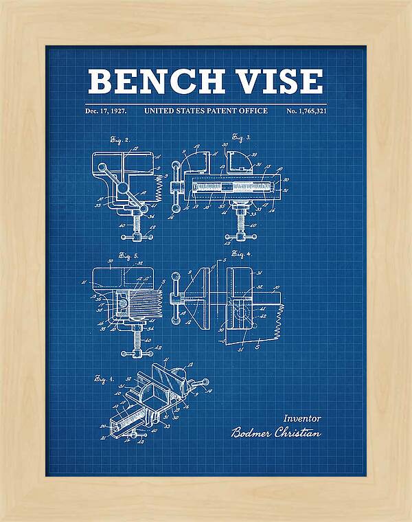 Bench Vise Blueprint Patent Us1765321a