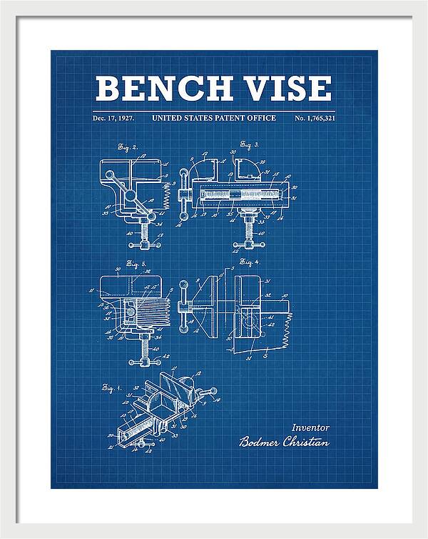 Bench Vise Blueprint Patent Us1765321a