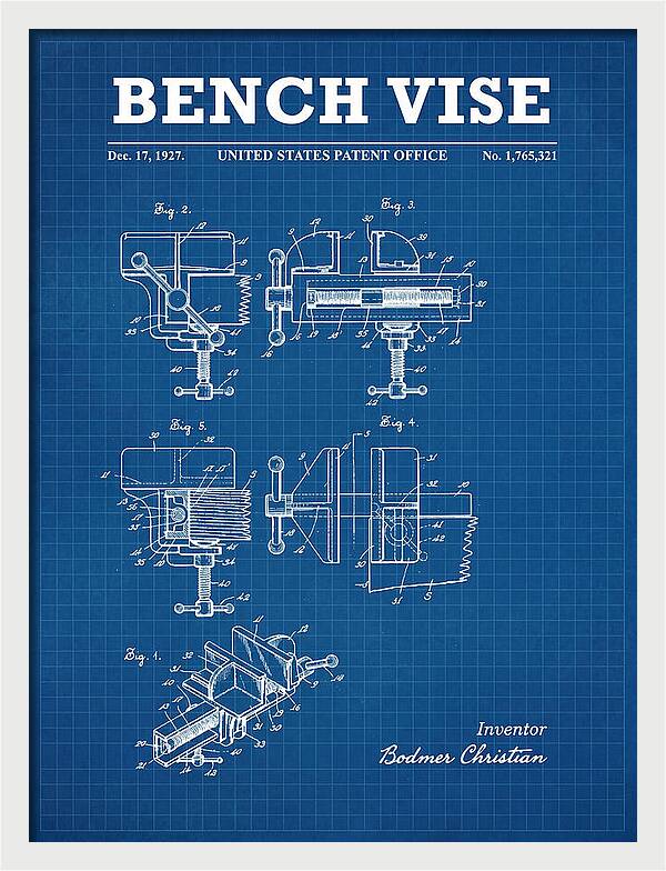 Bench Vise Blueprint Patent Us1765321a