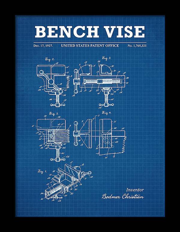 Bench Vise Blueprint Patent Us1765321a