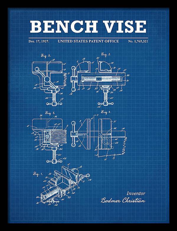 Bench Vise Blueprint Patent Us1765321a