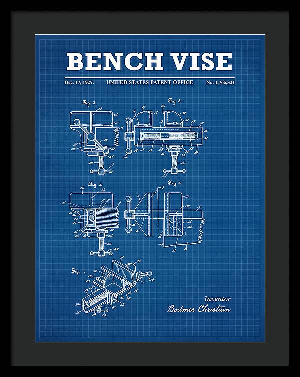 Bench Vise Blueprint Patent Us1765321a