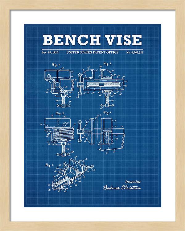 Bench Vise Blueprint Patent Us1765321a