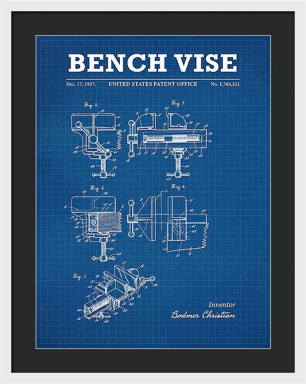 Bench Vise Blueprint Patent Us1765321a