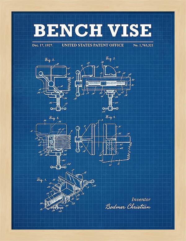 Bench Vise Blueprint Patent Us1765321a