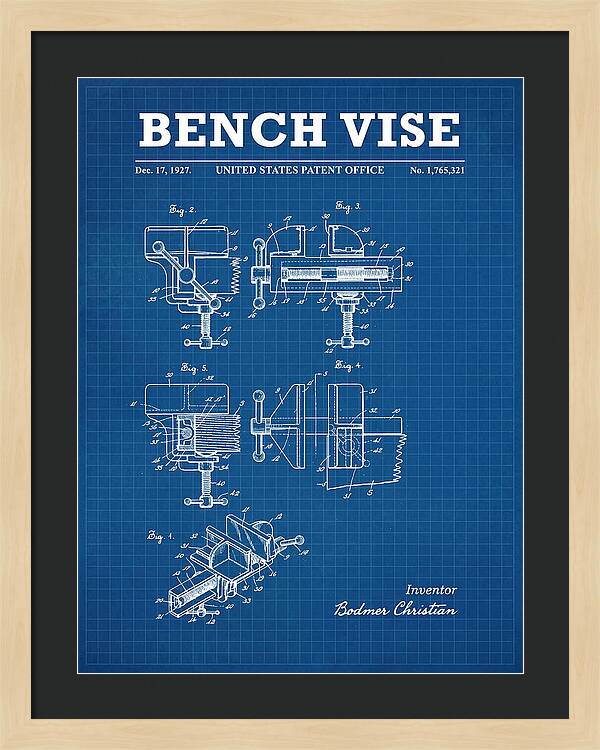 Bench Vise Blueprint Patent Us1765321a