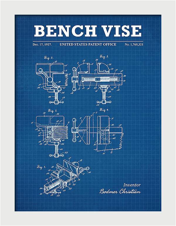 Bench Vise Blueprint Patent Us1765321a
