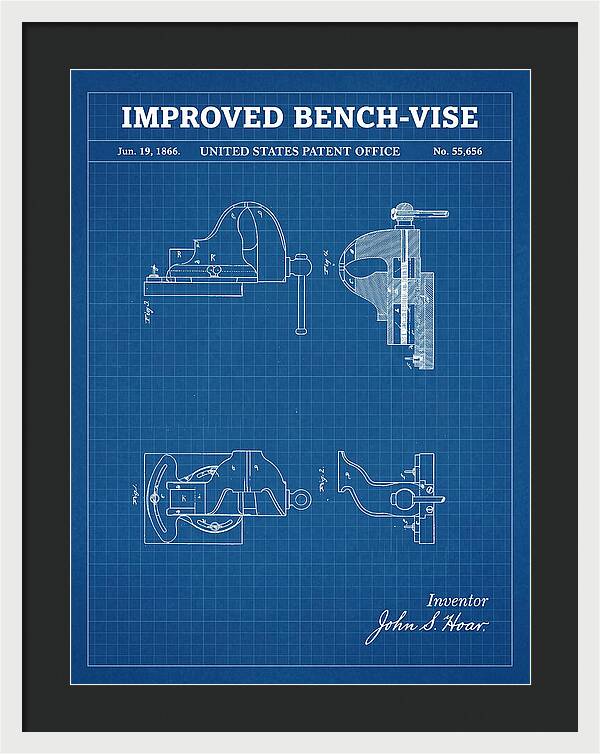 Bench Vise Blueprint Patent Us55656a