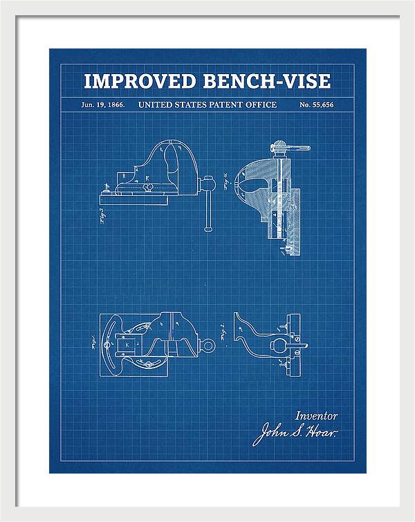 Bench Vise Blueprint Patent Us55656a