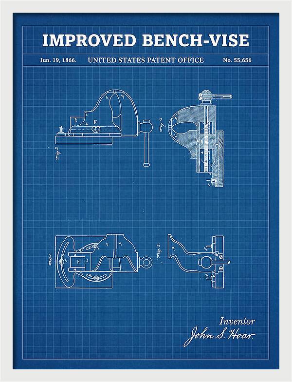 Bench Vise Blueprint Patent Us55656a