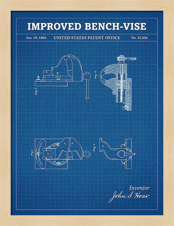 Bench Vise Blueprint Patent Us55656a
