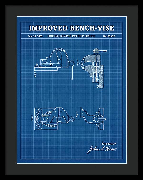Bench Vise Blueprint Patent Us55656a
