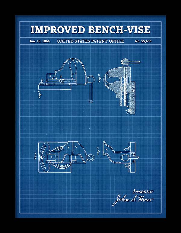 Bench Vise Blueprint Patent Us55656a