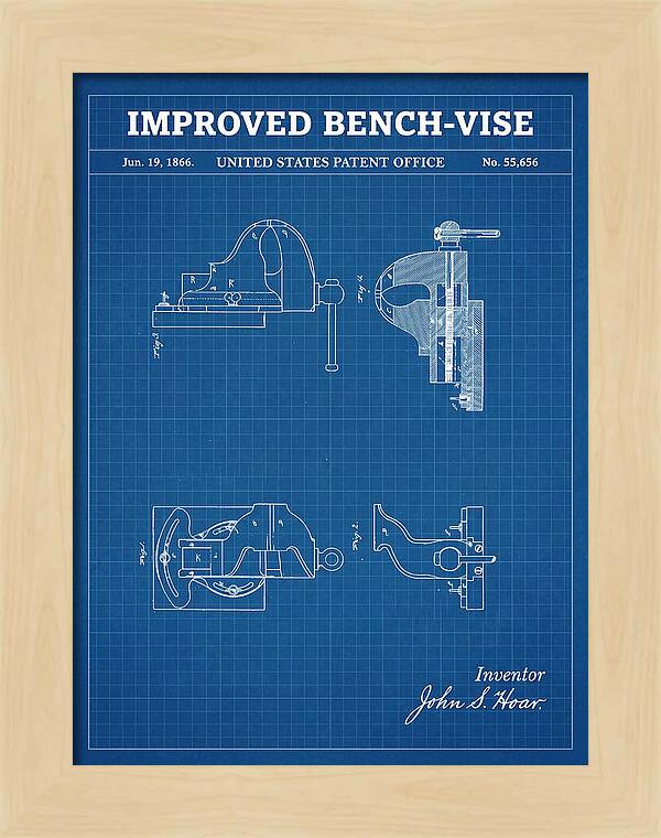 Bench Vise Blueprint Patent Us55656a