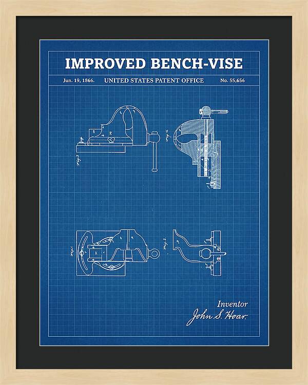 Bench Vise Blueprint Patent Us55656a