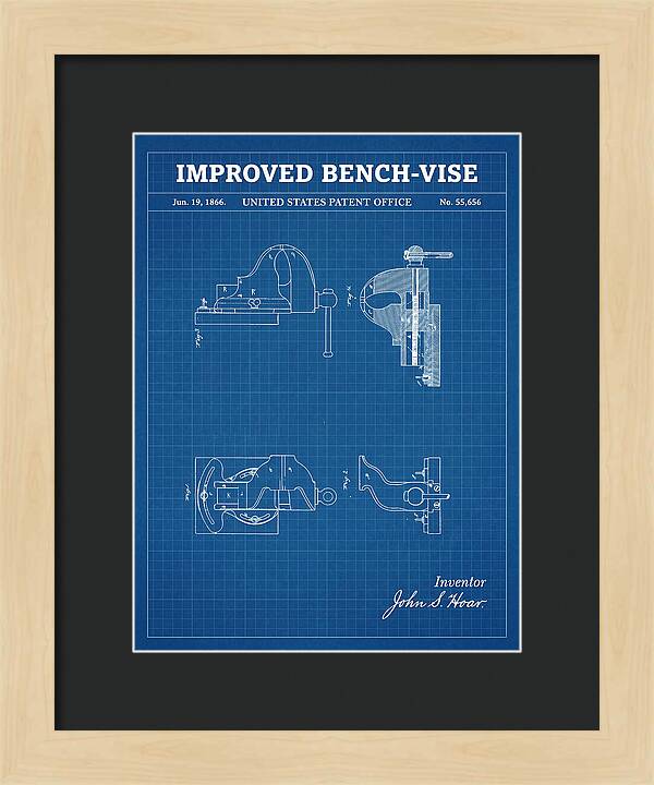 Bench Vise Blueprint Patent Us55656a