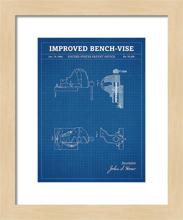 Bench Vise Blueprint Patent Us55656a