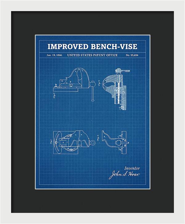 Bench Vise Blueprint Patent Us55656a