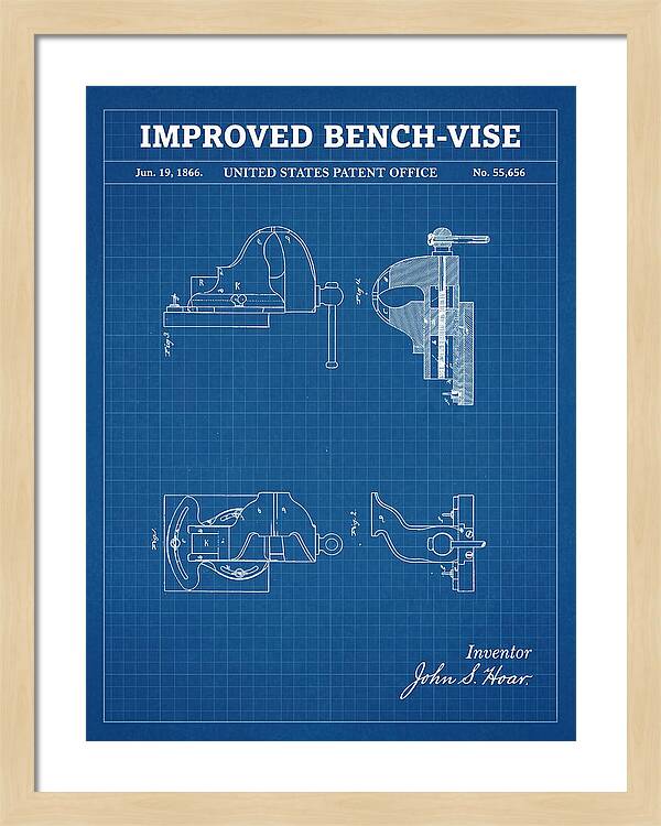 Bench Vise Blueprint Patent Us55656a
