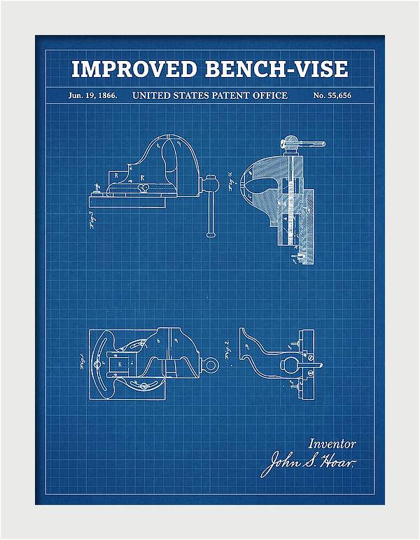 Bench Vise Blueprint Patent Us55656a
