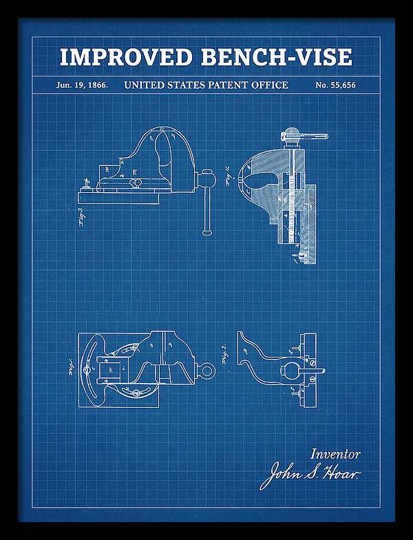 Bench Vise Blueprint Patent Us55656a