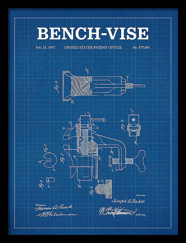 Bench Vise Blueprint Patent Us877695a
