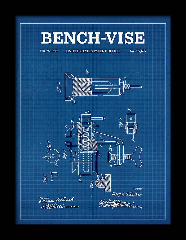 Bench Vise Blueprint Patent Us877695a