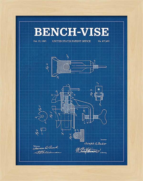 Bench Vise Blueprint Patent Us877695a