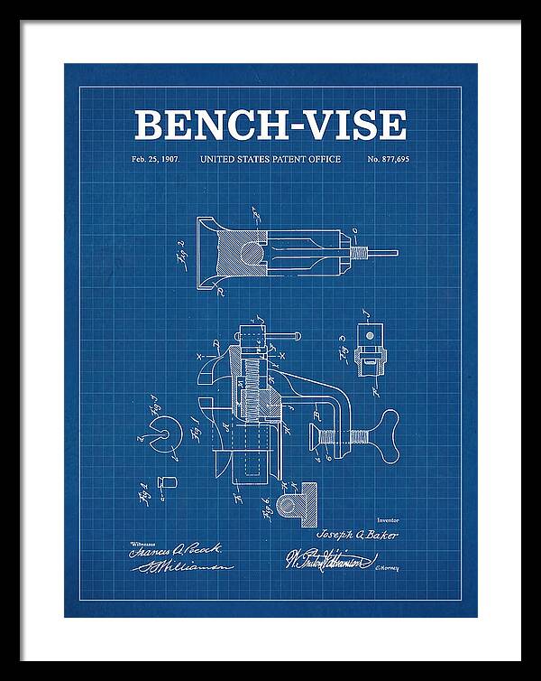Bench Vise Blueprint Patent Us877695a