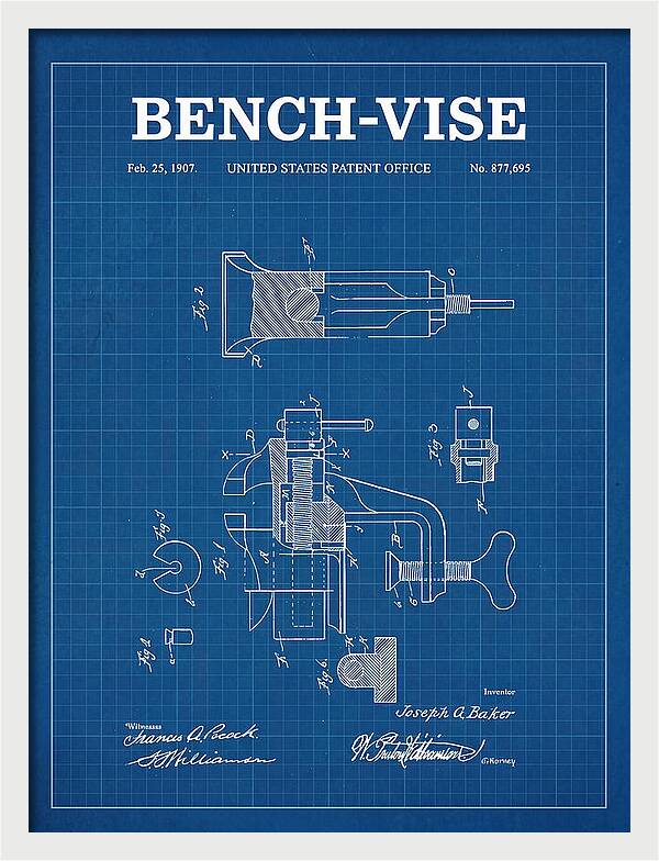 Bench Vise Blueprint Patent Us877695a