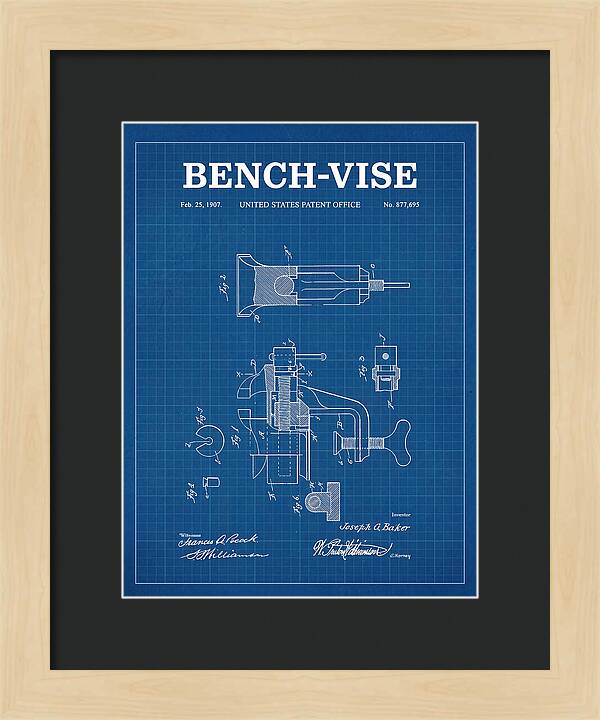 Bench Vise Blueprint Patent Us877695a