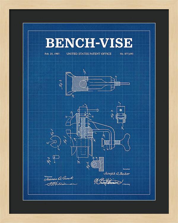 Bench Vise Blueprint Patent Us877695a