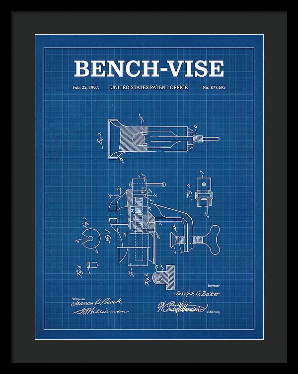 Bench Vise Blueprint Patent Us877695a