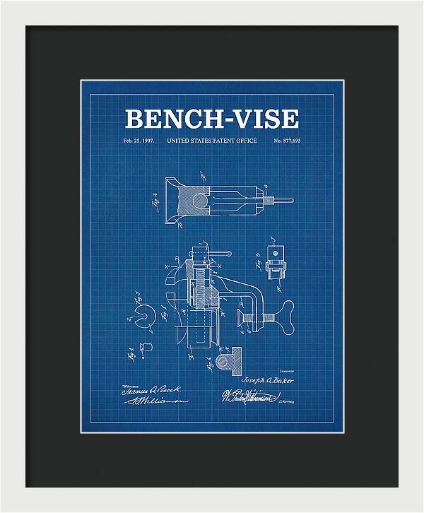 Bench Vise Blueprint Patent Us877695a