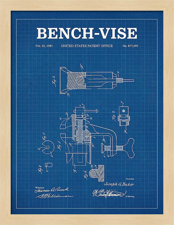 Bench Vise Blueprint Patent Us877695a
