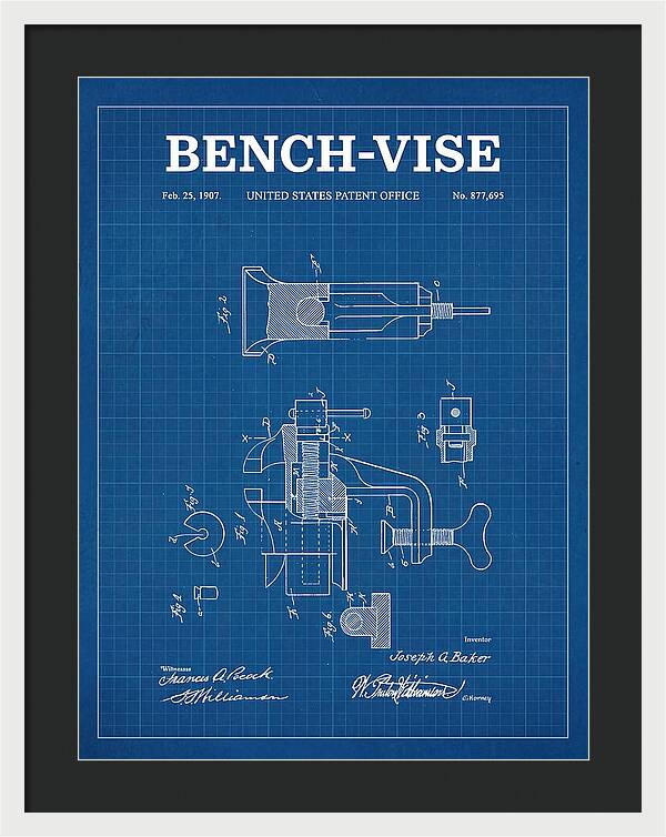 Bench Vise Blueprint Patent Us877695a