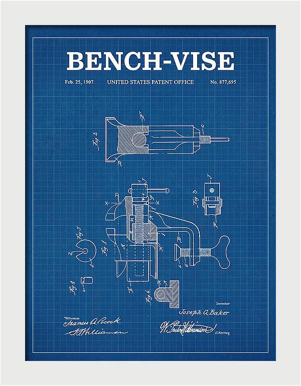 Bench Vise Blueprint Patent Us877695a