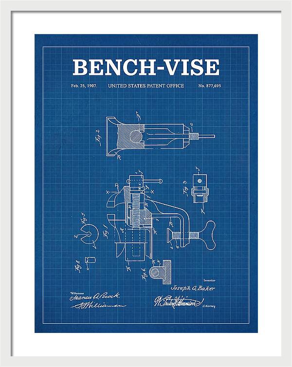 Bench Vise Blueprint Patent Us877695a