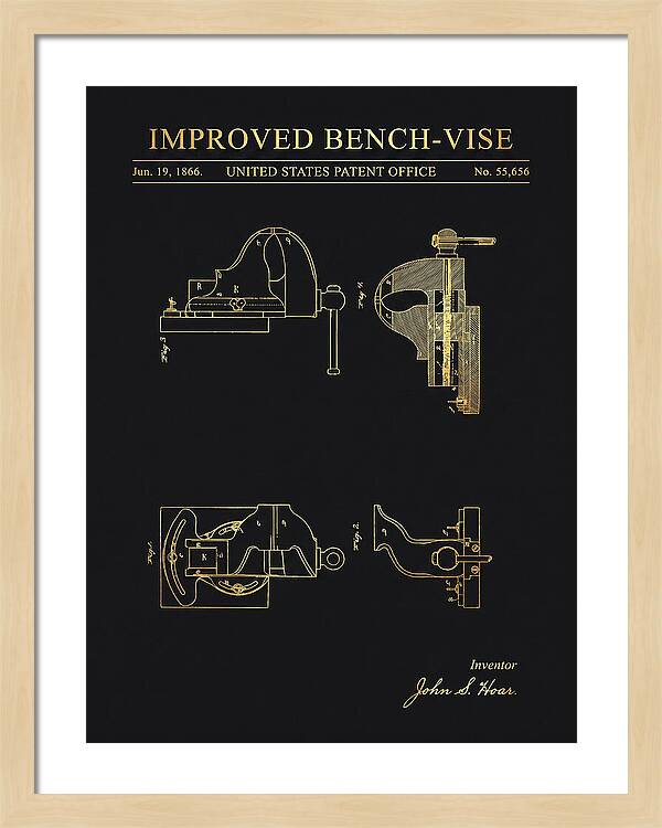Bench Vise Gold Patent Us55656a