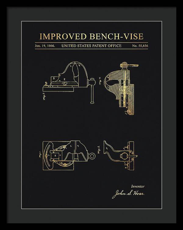 Bench Vise Gold Patent Us55656a