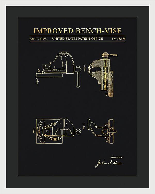 Bench Vise Gold Patent Us55656a